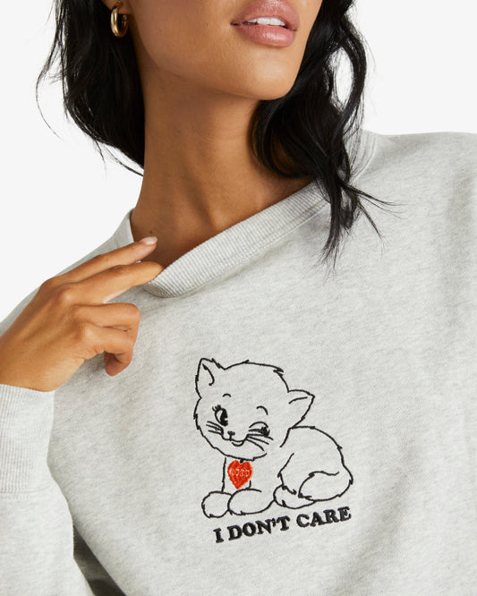 RVCA I Dont Care Crew LIGHT MARLE