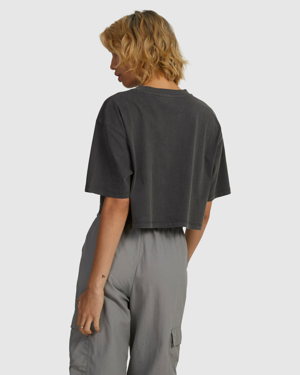 RVCA Company Half Tee WASHED BLACK