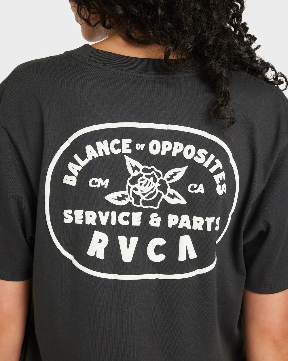 RVCA Electric Rose East Tee BLACK WASH