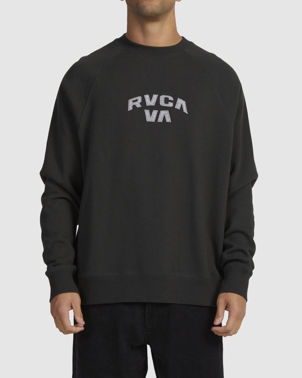 RVCA Strange Times Raglan Crew PIRATE BLACK