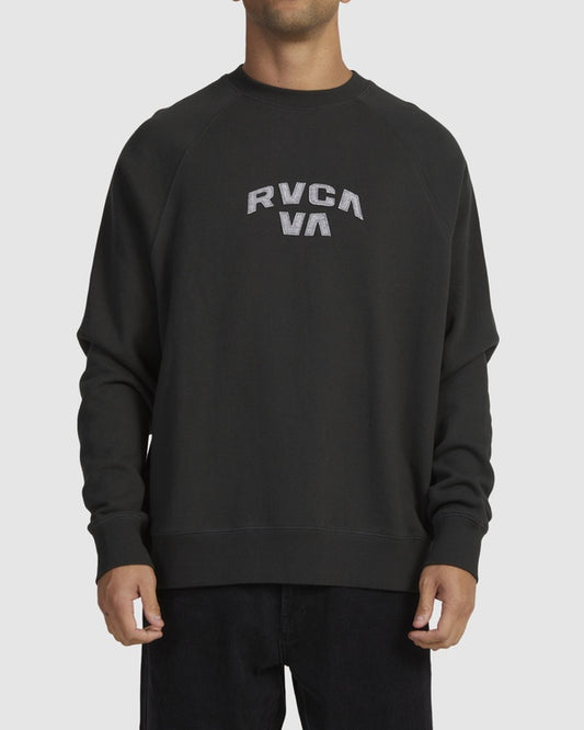 RVCA Strange Times Raglan Crew PIRATE BLACK