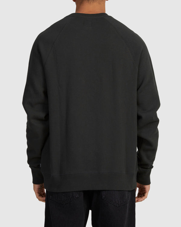 RVCA Strange Times Raglan Crew PIRATE BLACK
