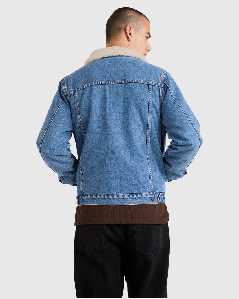 RVCA Denim Sherpa Trucker Jacket VINTAGE BLUE