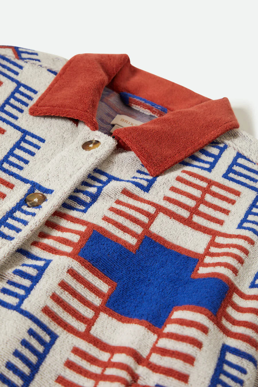 Brixton Trail Terry ClothTrucker Jacket ELECTRONIC INDIGO PATTERN