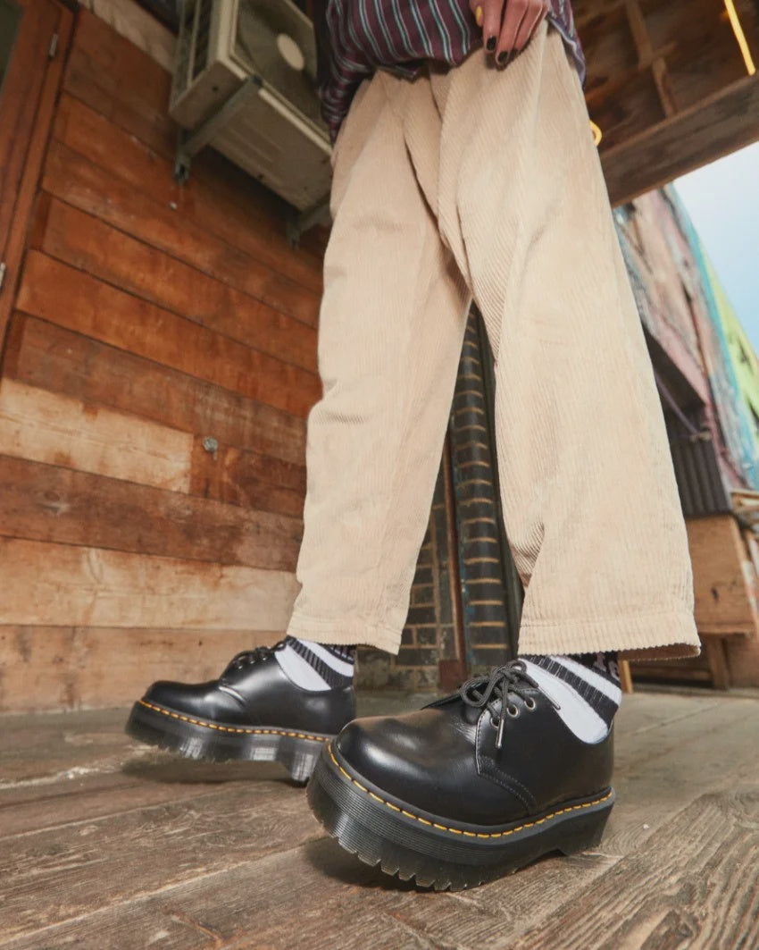 Dr Martens 1461 Quad Eye Shoe BLACK POLISHED SMOOTH – East Coast