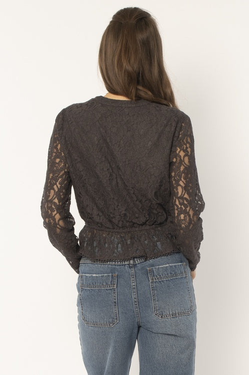 Amuse Cameo L/S Woven Top ASH