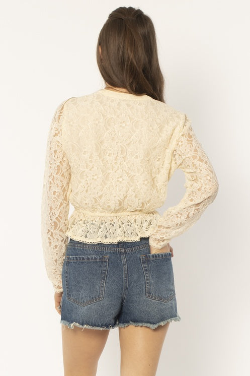 Amuse Cameo L/S Woven Top WHITE CAP