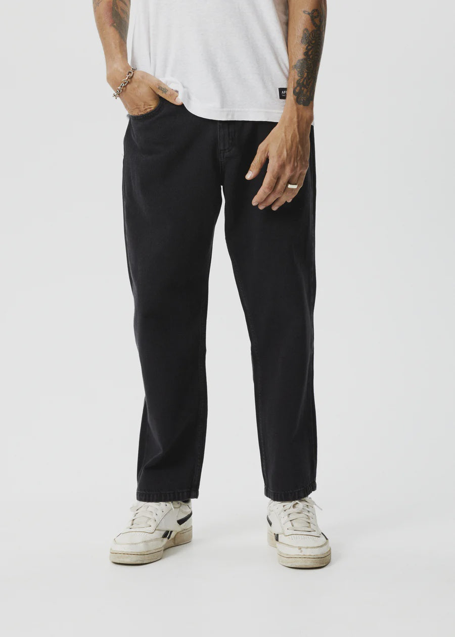 Afends Ninety Twos Organic Demin Relaxed Fit Jean WASHED BLACK