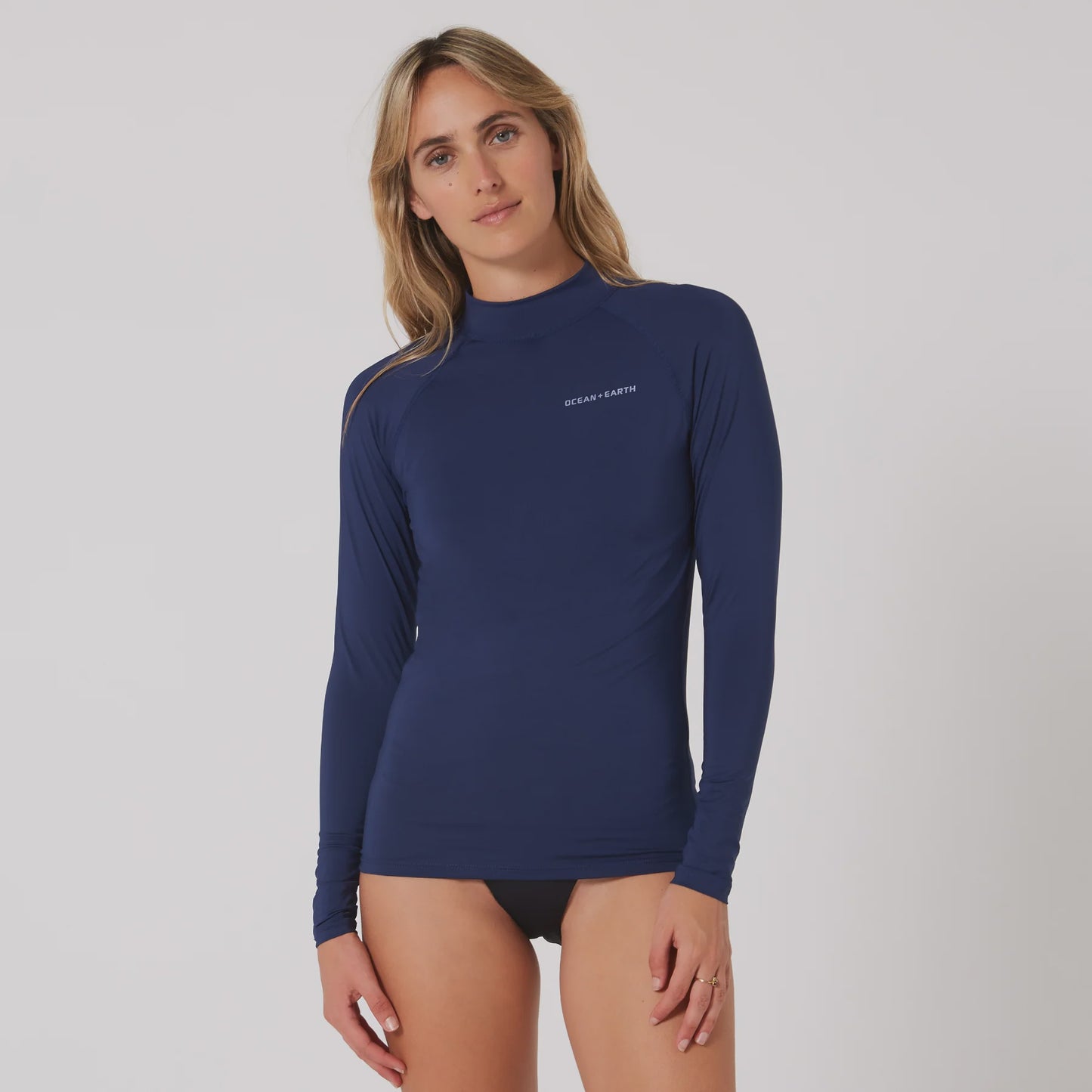Ocean & Earth Waves Ladies L/S Rash Vest MIDNIGHT