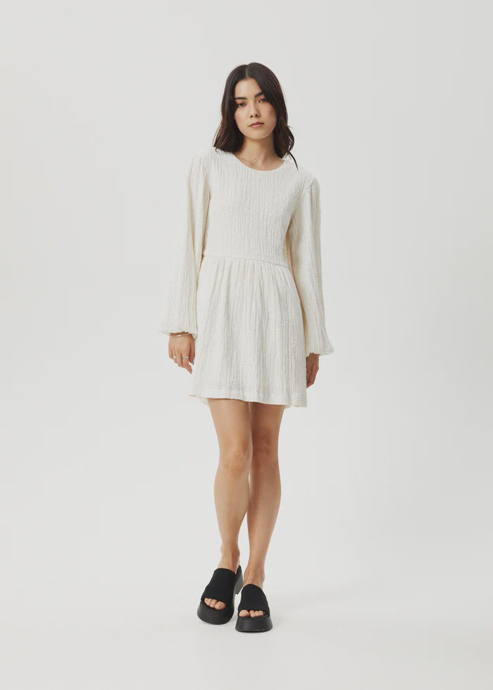 Afends Focus Hemp Sunseeker Mini Dress WHITE