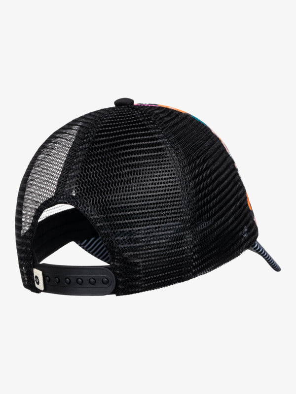 Roxy Honey Coconut Girl Trucker ANTHRACITE FLOWER POWER
