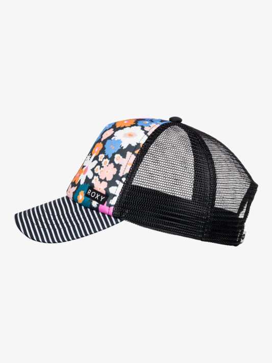 Roxy Honey Coconut Girl Trucker ANTHRACITE FLOWER POWER