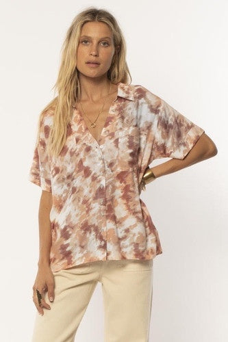 Amuse Marquita SS Woven Top CAFE CREAM