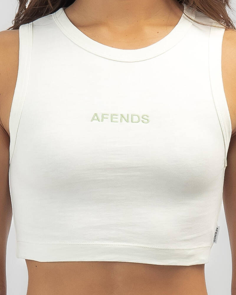 Afends Orchid Recycled Cropped Singlet OFF WHITE