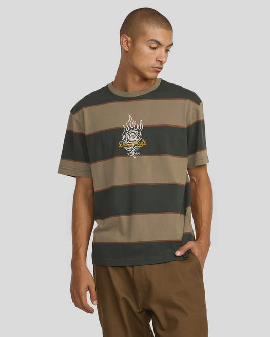 RVCA KSL Stripe Tee MUSHROOM