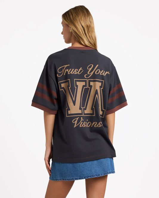 RVCA Toni Ringer Tee WASHED BLACK