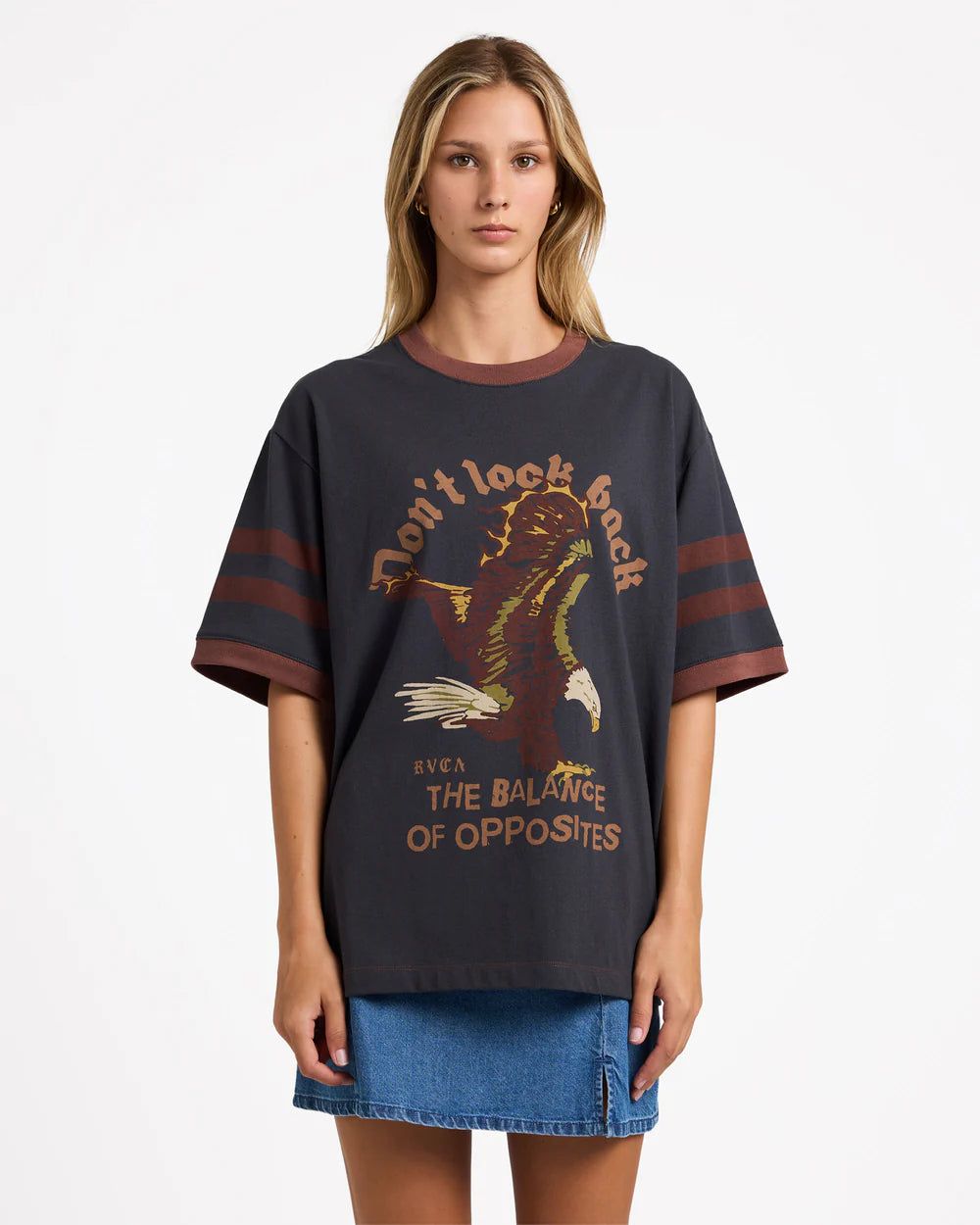 RVCA Toni Ringer Tee WASHED BLACK