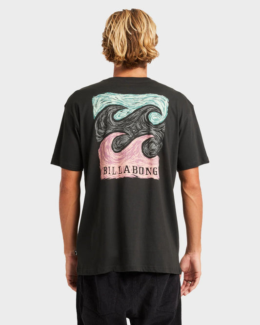Billabong Crayon Wave Premium Tee WASHED BLACK
