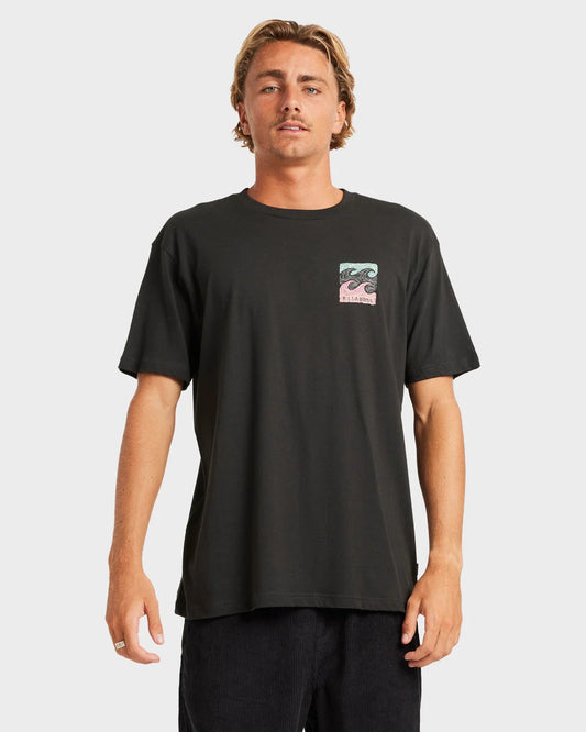 Billabong Crayon Wave Premium Tee WASHED BLACK