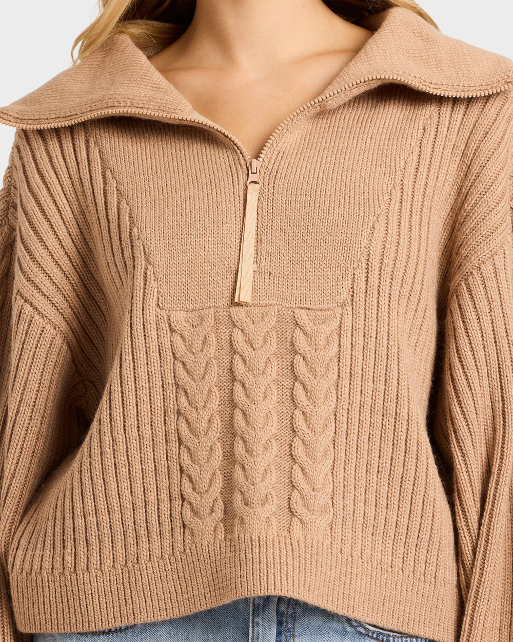 Billabong Sun Zippy Sweater TRUFFLE