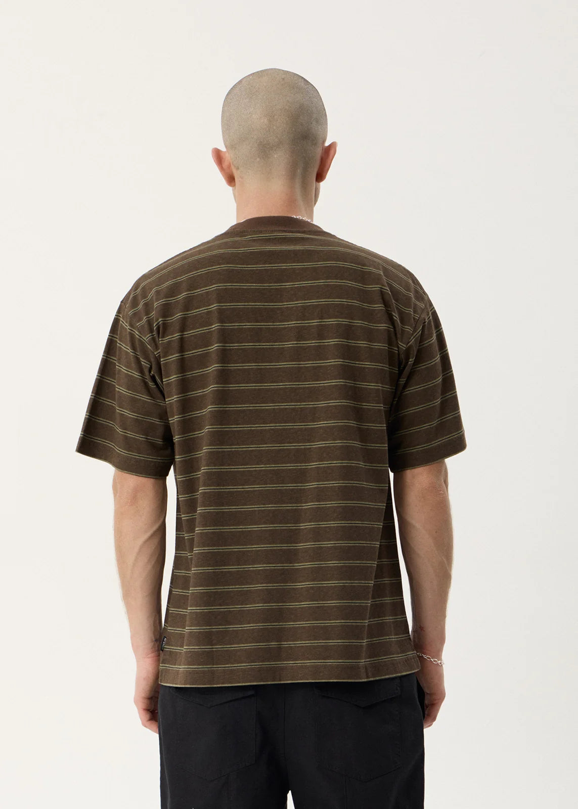Afends Eureka Boxy Tee COFFEE STRIPE