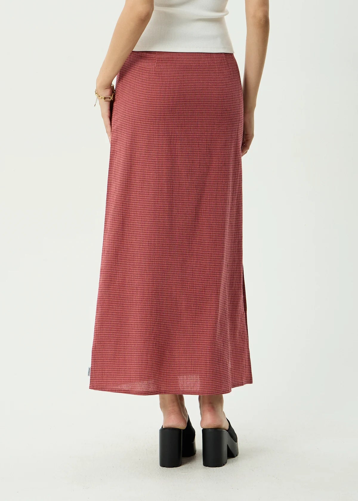 Afends Kali Maxi Skirt INDY ROSE CHECK