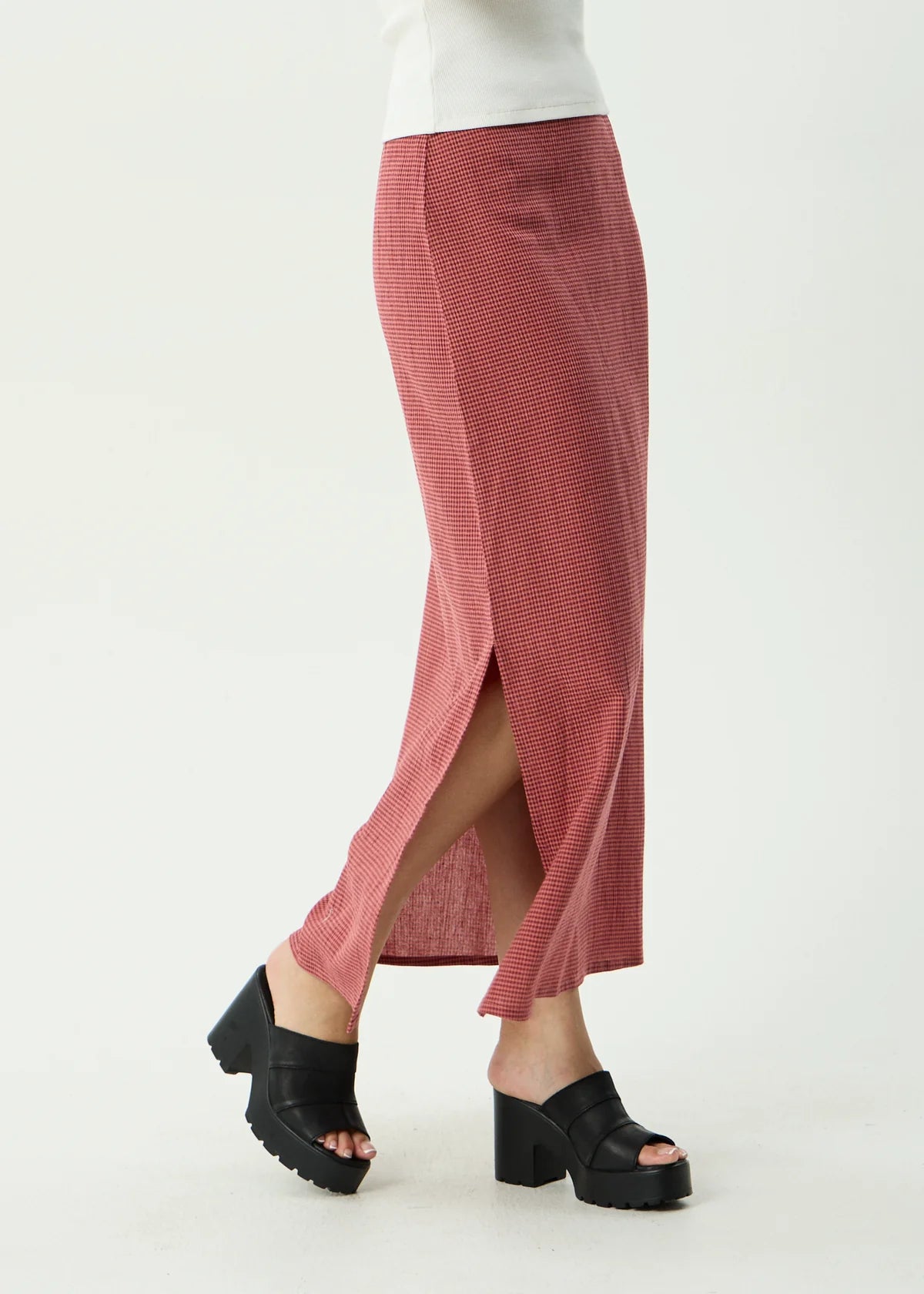 Afends Kali Maxi Skirt INDY ROSE CHECK
