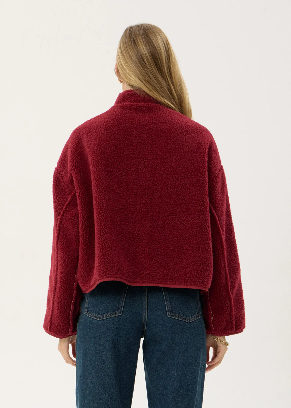 Afends Berlin Reversible Polar Fleece Jacket BURGUNDY