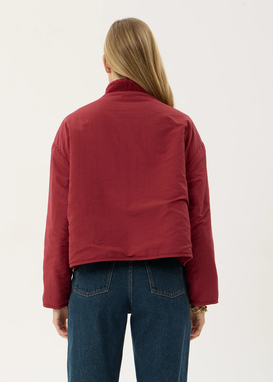 Afends Berlin Reversible Polar Fleece Jacket BURGUNDY