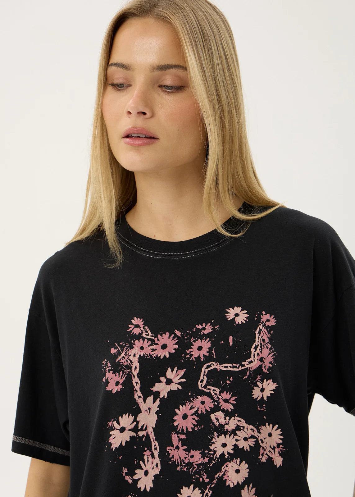 Afends Unchained Oversized Tee STONE BLACK