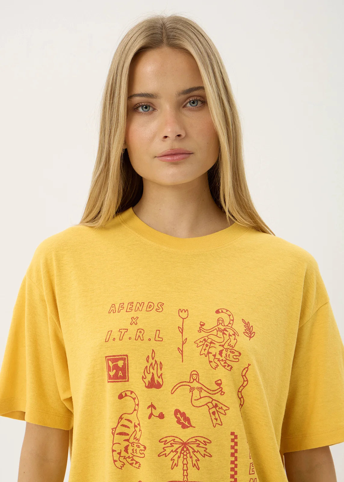 Afends Holly Oversized Tee MANGO