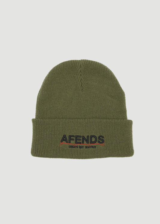 Afends Wired Beanie OIL GREEN