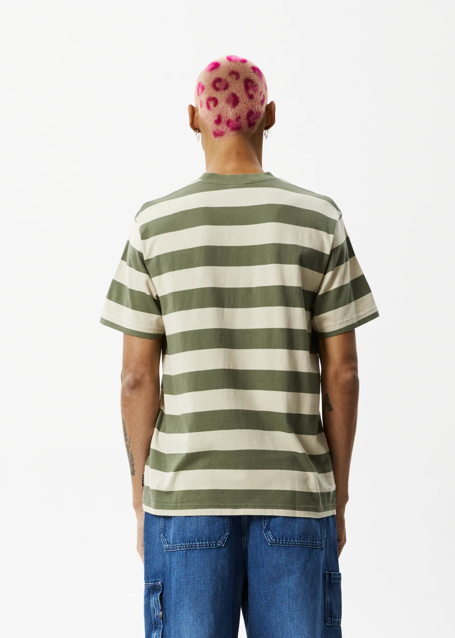 Afends Needle Recycled Retro Logo T-Shirt CYPRESS STRIPE