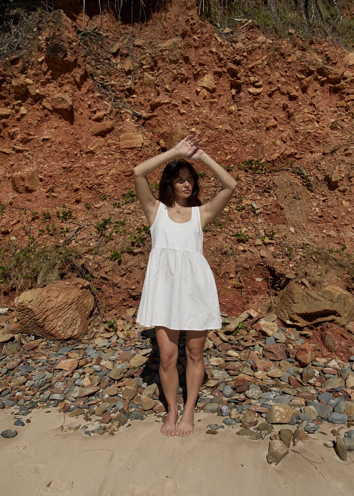 Afends Jesse Hemp Mini Dress WHITE