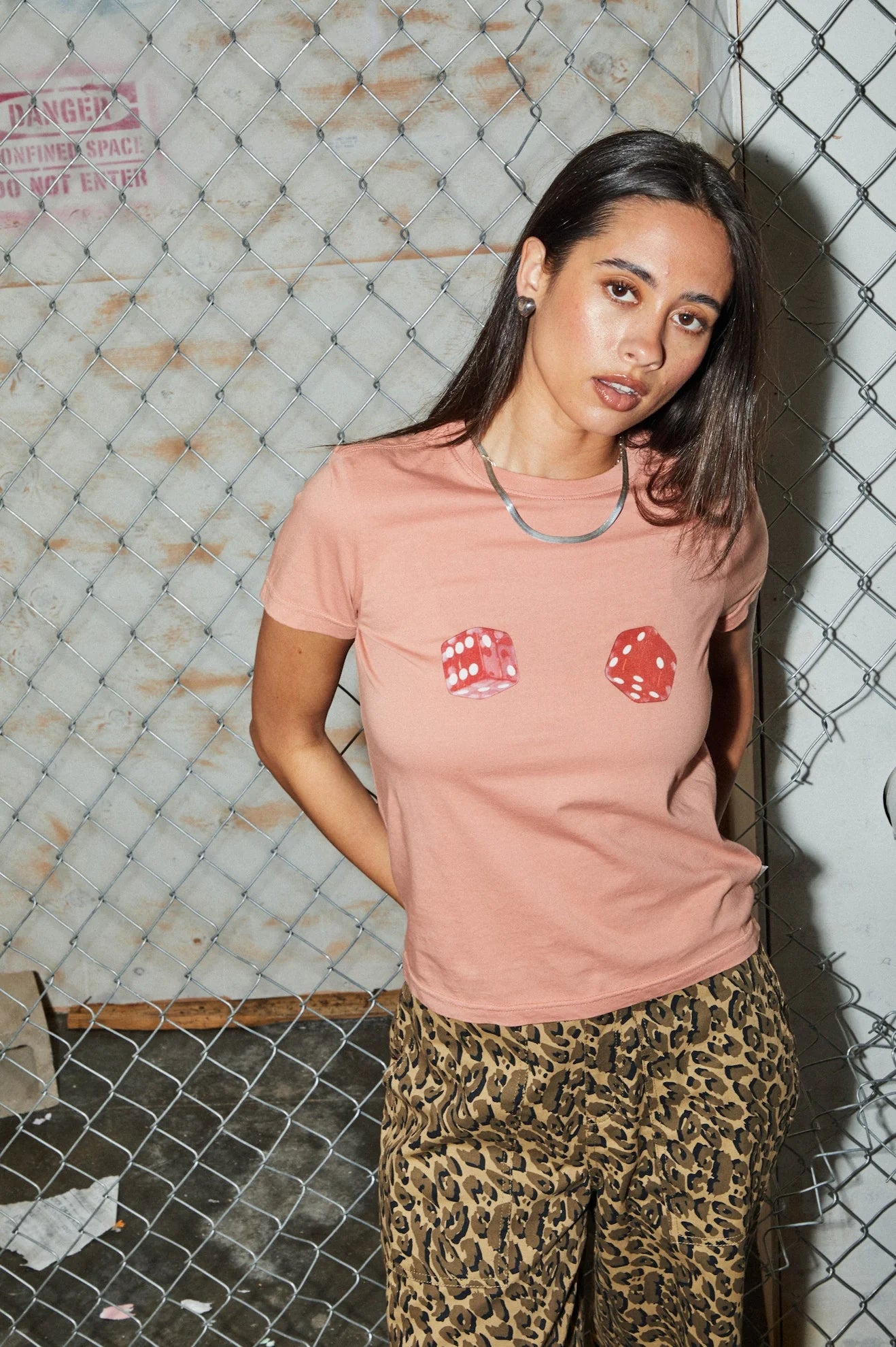 Brixton Tossed Dice Crew Tee ITALIAN CLAY