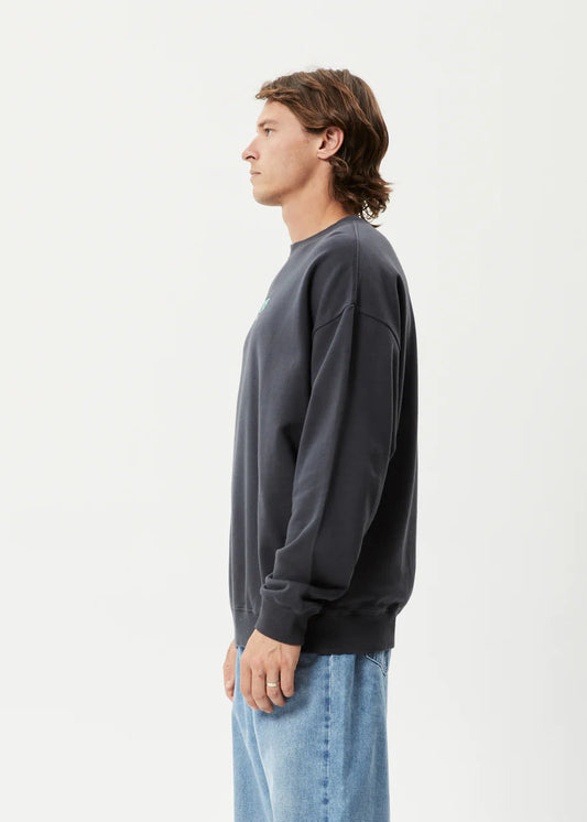Afends World Recycled Crew Neck Jumper CHARCOAL