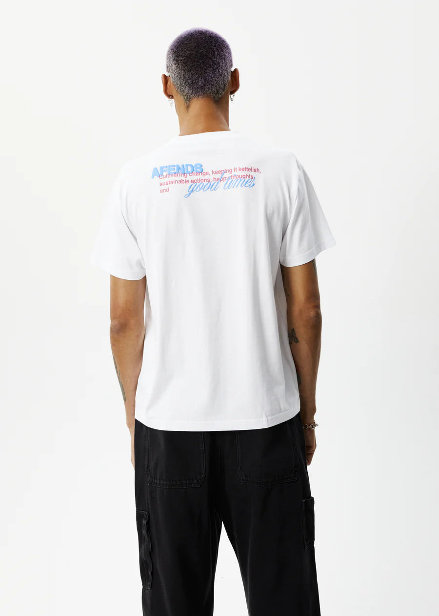 Afends Good Times Graphic Boxy T-Shirt WHITE