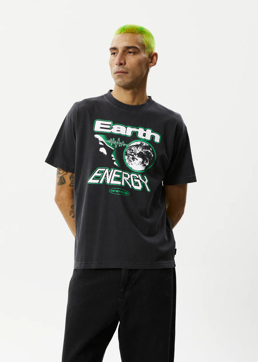 Afends Earth Energy Boxy Fit Tee STONE BLACK