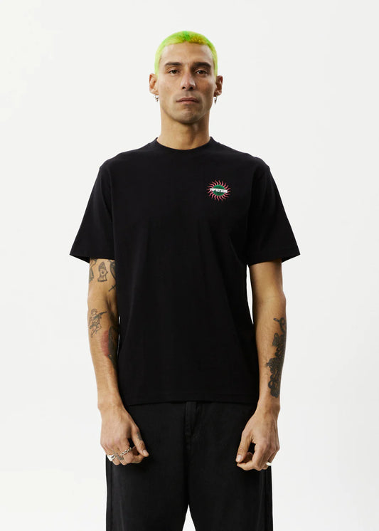 Afends Solar Flare Recycled Retro Fit Tee  BLACK