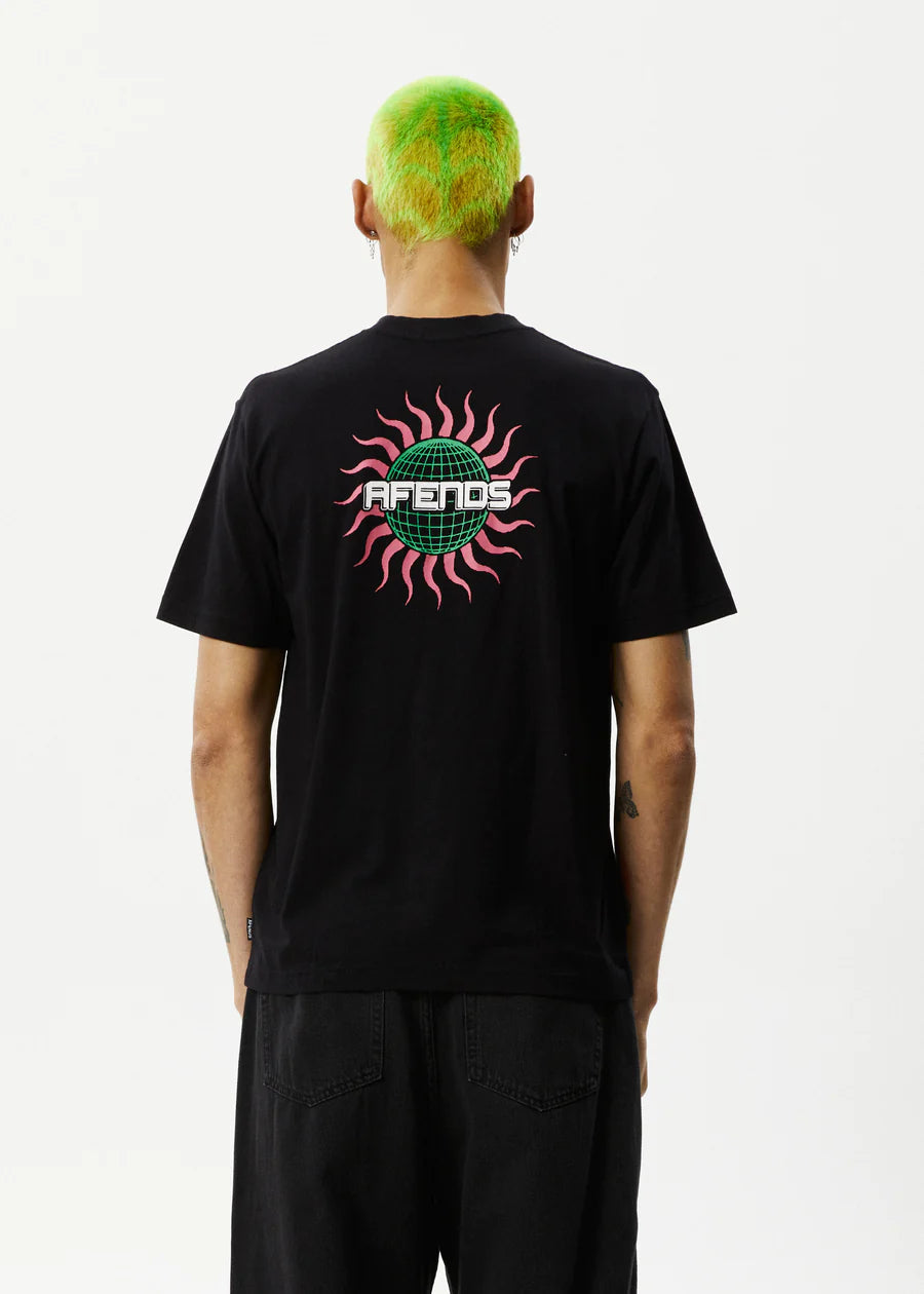 Afends Solar Flare Recycled Retro Fit Tee  BLACK