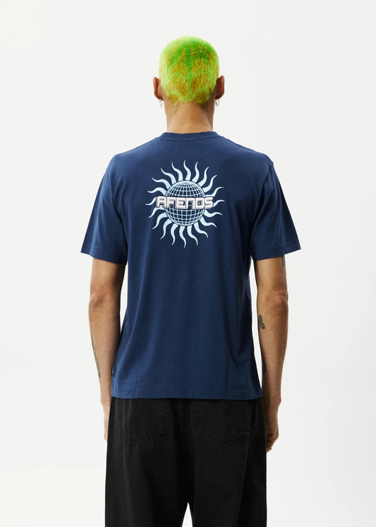 Afends Solar Flare Recycled Retro Fit Tee NAVY