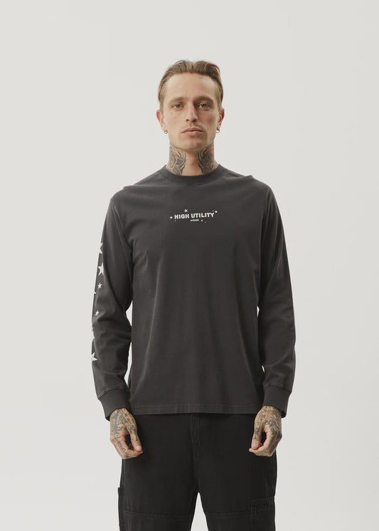 Afends High Utility Long Sleeve T-Shirt STONE BLACK