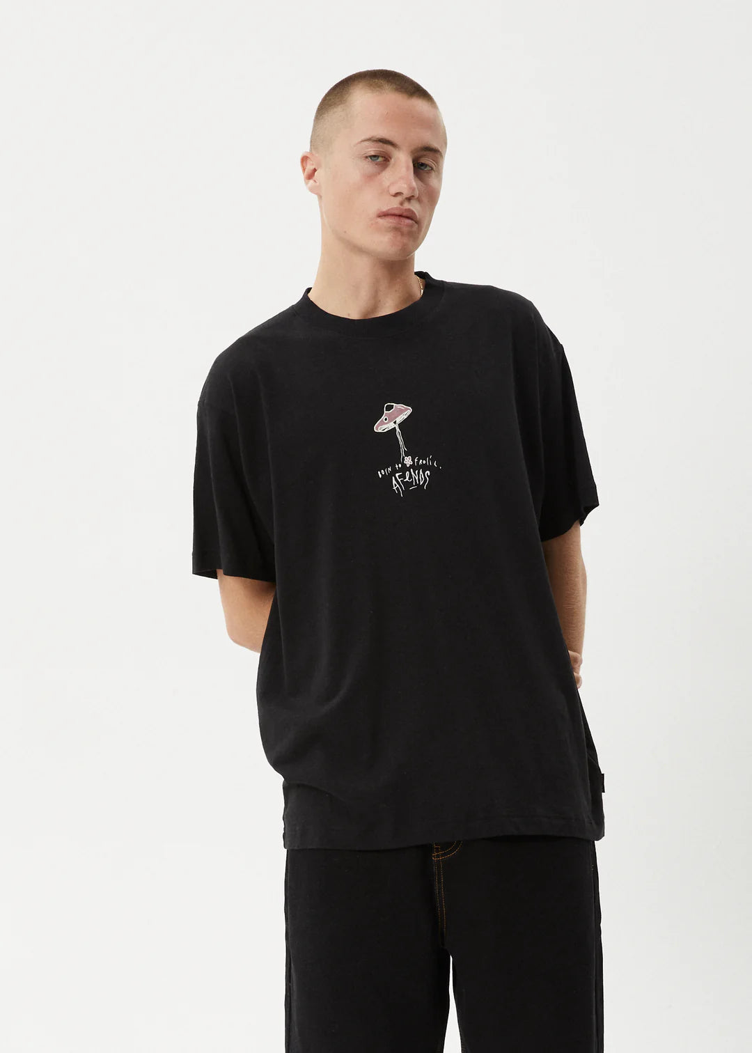 Afends High Priority Hemp Boxy Fit Tee BLACK