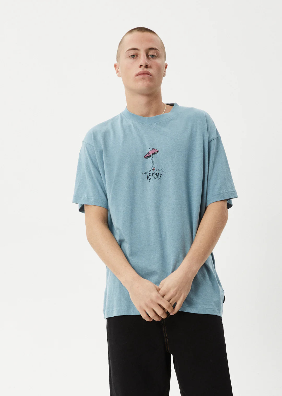 Afends High Priority Hemp Boxy Fit Tee OCEAN SPRAY