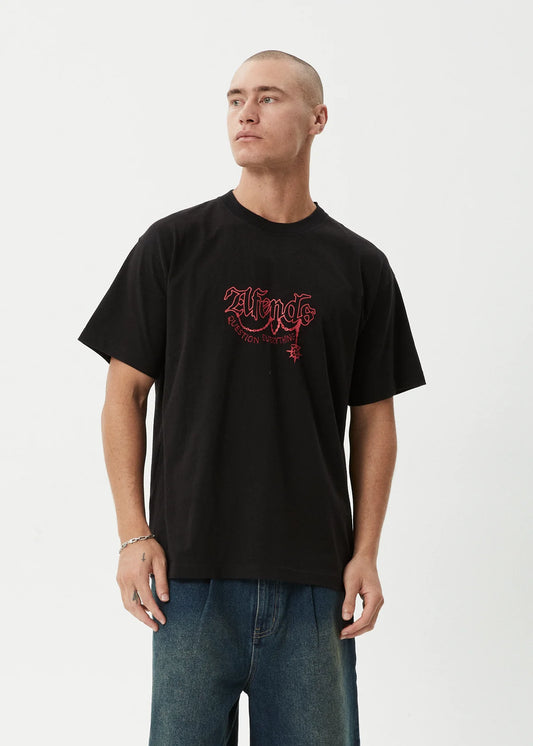 Afends Ballz Heavyweight Boxy Tee BLACK