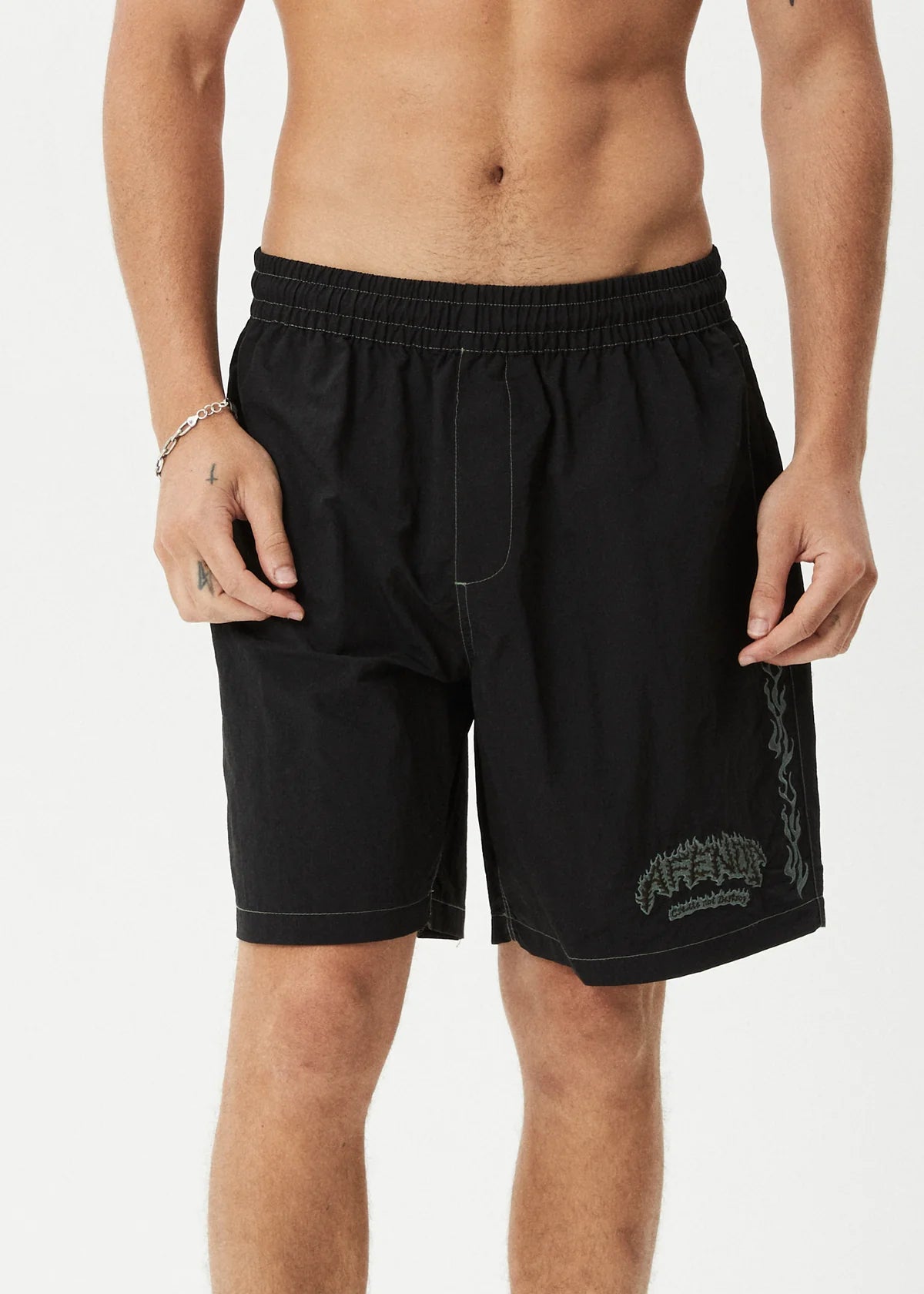 Afends Flame On Recycled Baywatch Short 18" BLACK