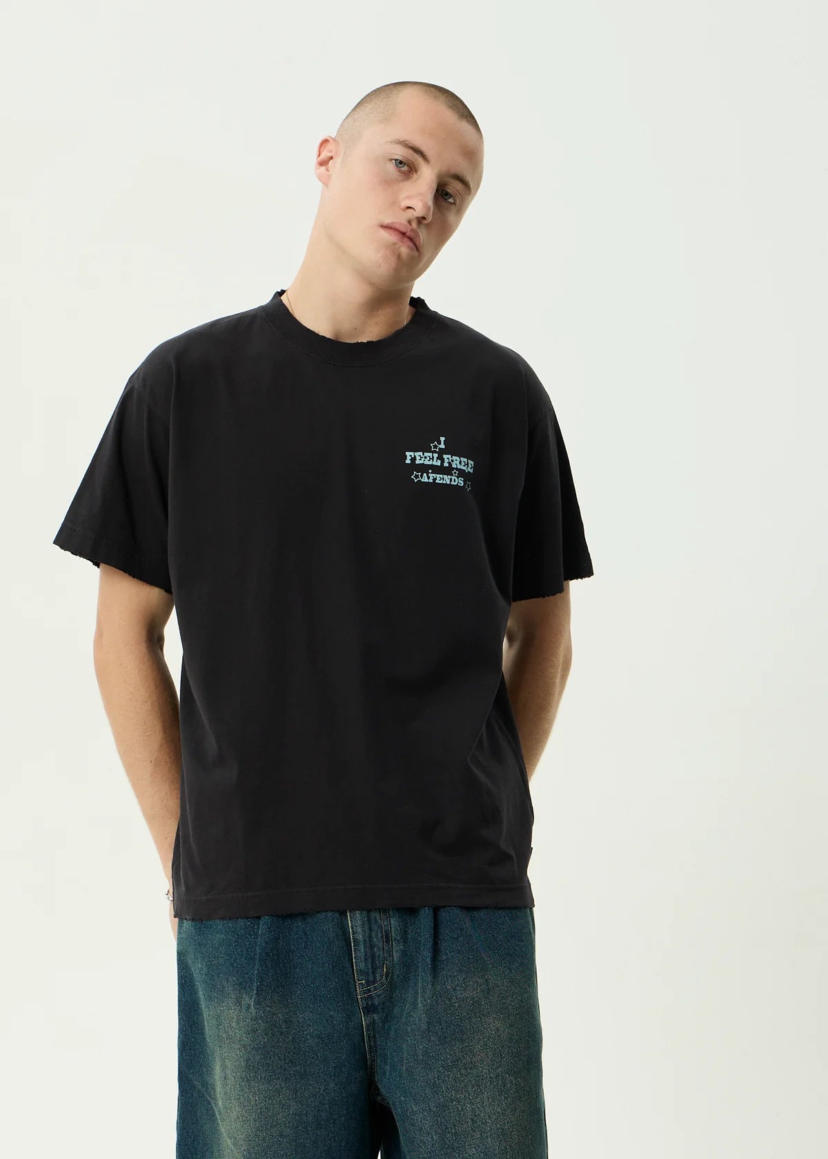 Afends Sonoran Boxy Fit Tee STONE BLACK