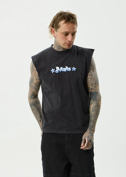 Afends Created Sleeveless Tee STONE BLACK