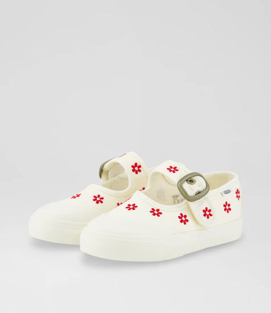 Vans Kids Mary Jane Chantilly Floral WHITE / RACING RED