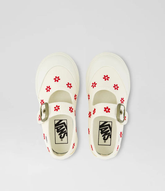 Vans Kids Mary Jane Chantilly Floral WHITE / RACING RED